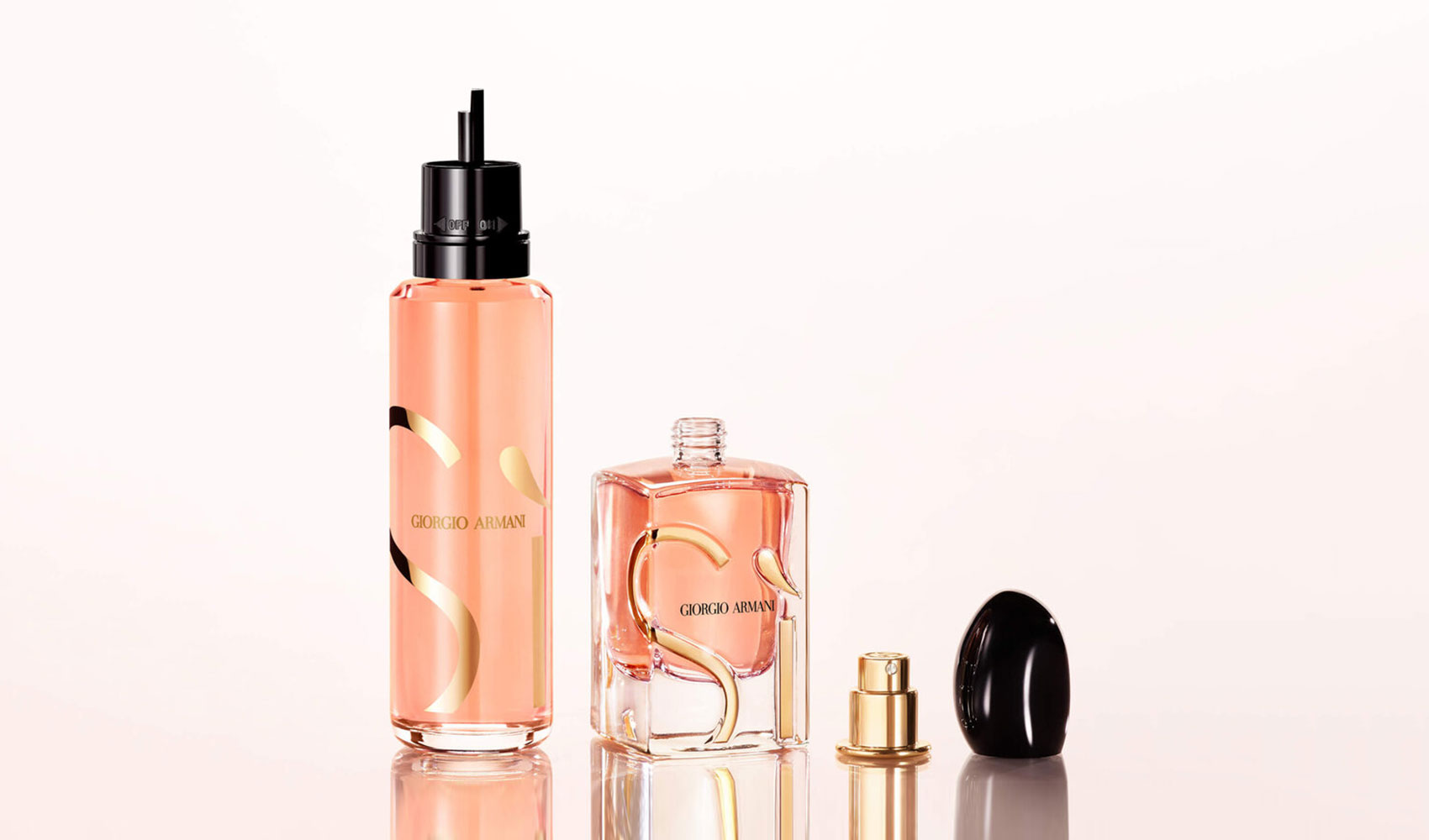 Het nieuwe navulbare Intense SÌ-parfum van het merk Giorgio Armani Het nieuwe navulbare Intense SÌ-parfum van het merk Giorgio Armani